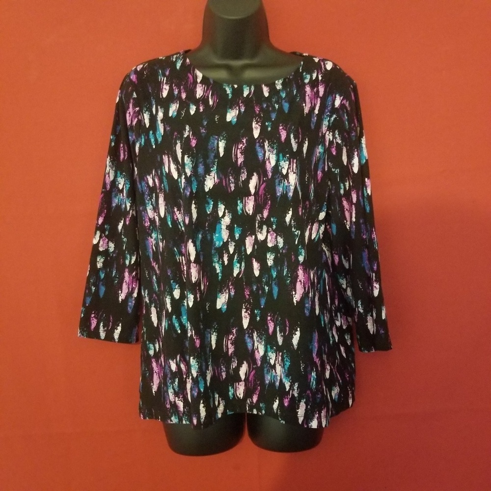 JM Collection Black with Pink and Blue Top